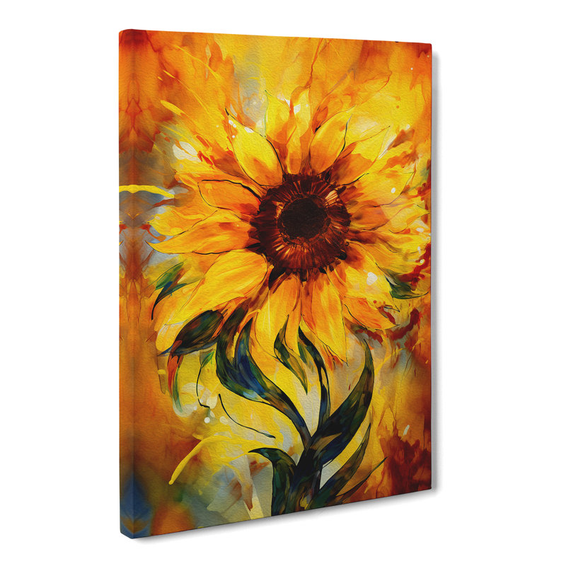 Sunflower Abstract - Wrapped Canvas, 50cm H x 35cm W x 3cm D