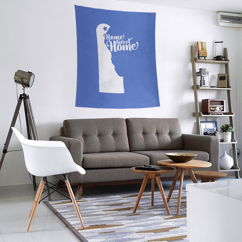 Tapisserie Home Sweet Wilmington, H 104 po x l 88 po, Bleu