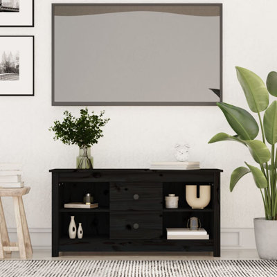 TV Cabinet Solid Pine Wood TV Cabinet Rectangular Modern