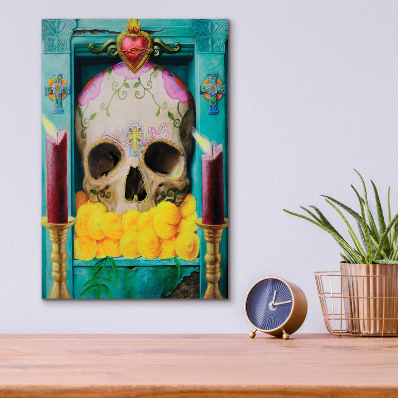 "Calavera" par Robert Valadez, H 16 po x l 12 po x P 0,13 po