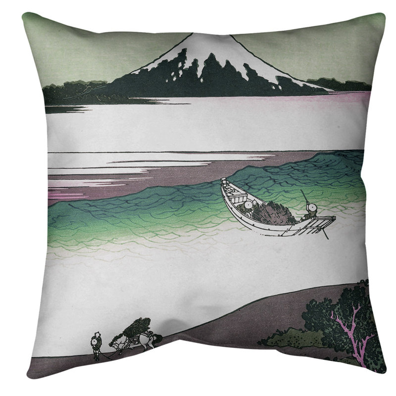 Coussin de sol de la rivière Tama à Musashi, 28 po x 28 po, Vert