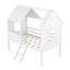 Lit mezzanine simple en bois avec deux fenêtres latérales-824115822