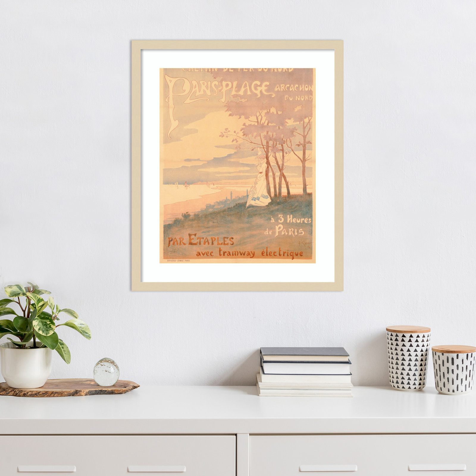 Metro "Poster Advertising Trams" Print, Brown , 25" H x 21" W