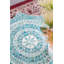 Tabouret 17 po x 17 po x 20 po avec motif Capiz, bleu multi