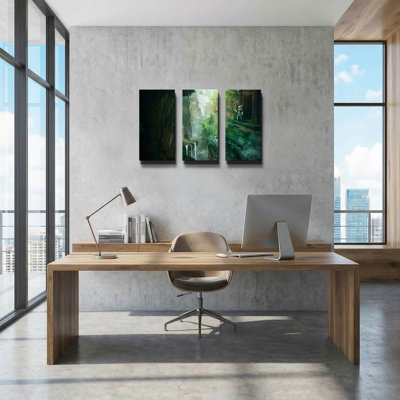 « La Vallée du Dragon » de Jonathan Lam, triptyque mural, 91,4 cm x 61 cm