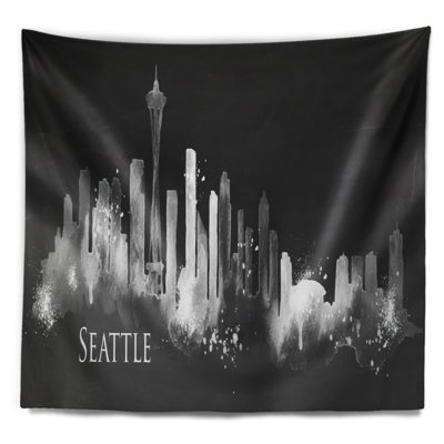 Paysage urbain de seattle, silhouette sombre