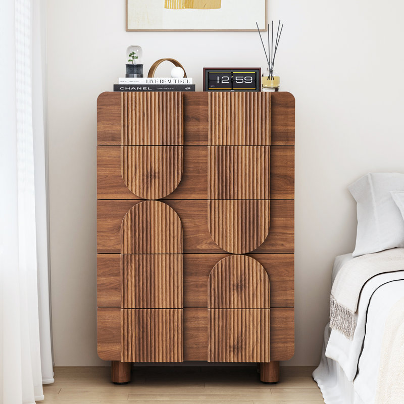 Commode moulée à 5 tiroirs (l 31,5 po), Brun