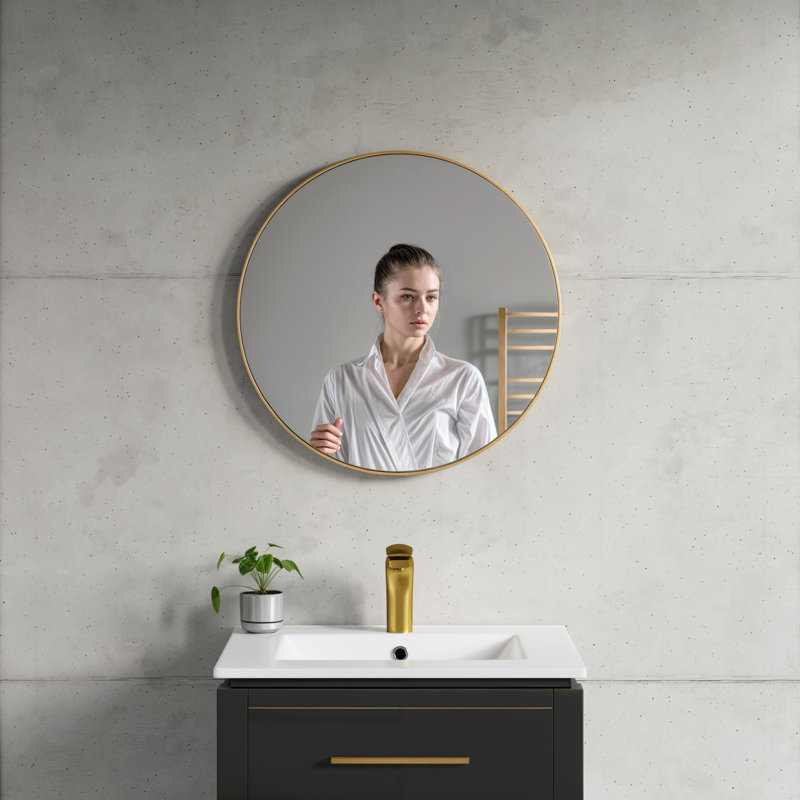 Cobin Metal Flat Wall Mirror, Gold