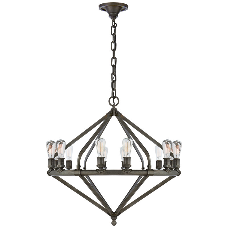 Archer 12 - Light Chandelier, Industrial Steel