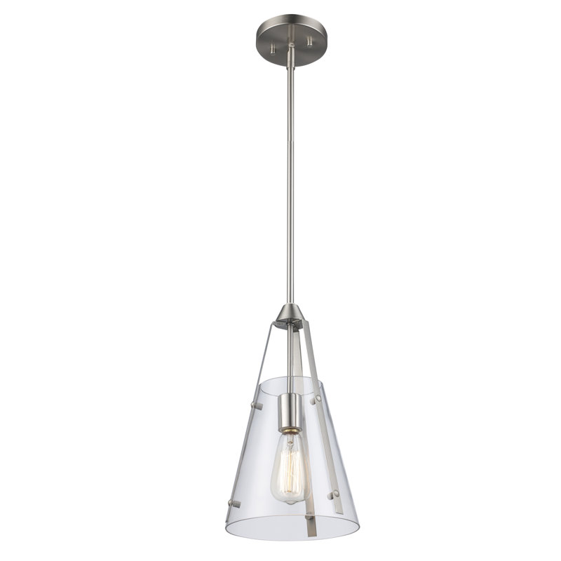 Waddells - Luminaire suspendu, Nickel brossé, H 11,5 po x l 18 po x P 11,5 po, 1