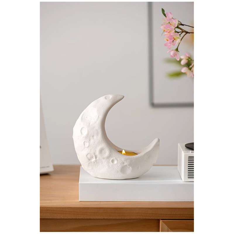 5.3'' H Ceramic Tabletop Candlestick, White