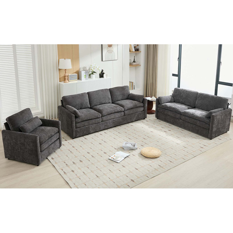 Ensemble de canapé rembourré Cozy, Gris