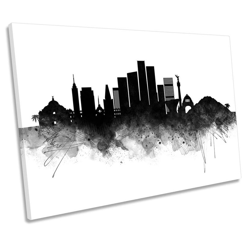 Mexico City Skyline - Wrapped Canvas Print, 30.5cm H x 45.7cm W x 2cm D