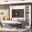 Lit double avec tablettes - Blanc, option de mobilier de chambre polyvalent et optimisez votre agencement-1736521878
