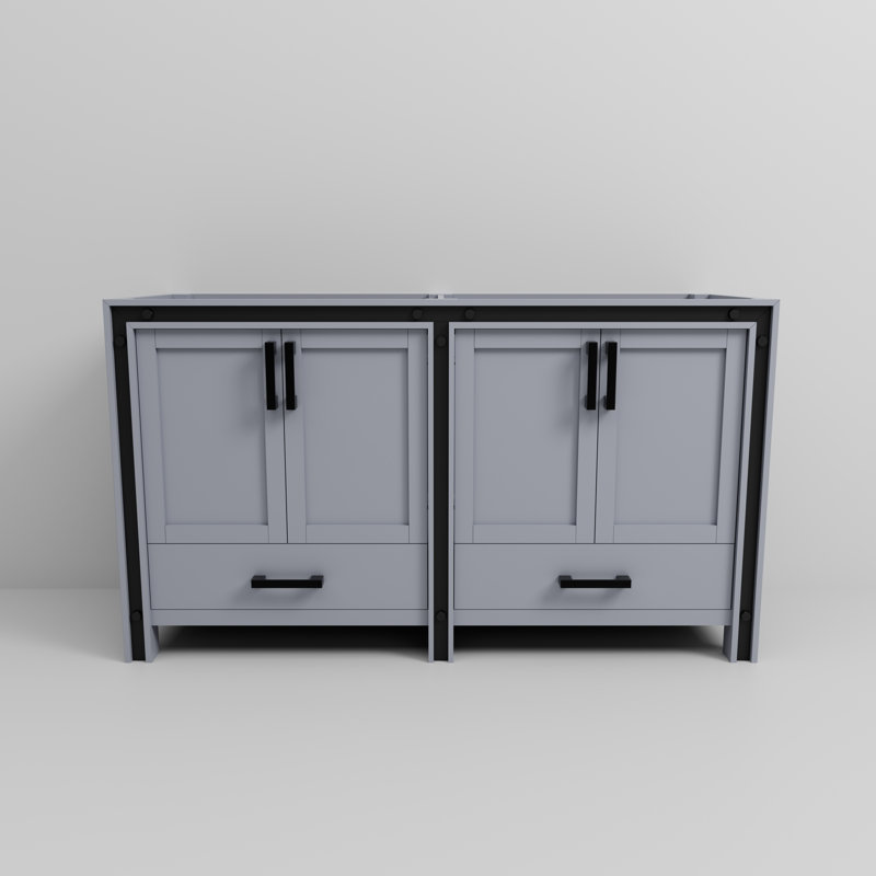Ziva 60 in W x 22 in D Double Bath Vanity, Dark Gray