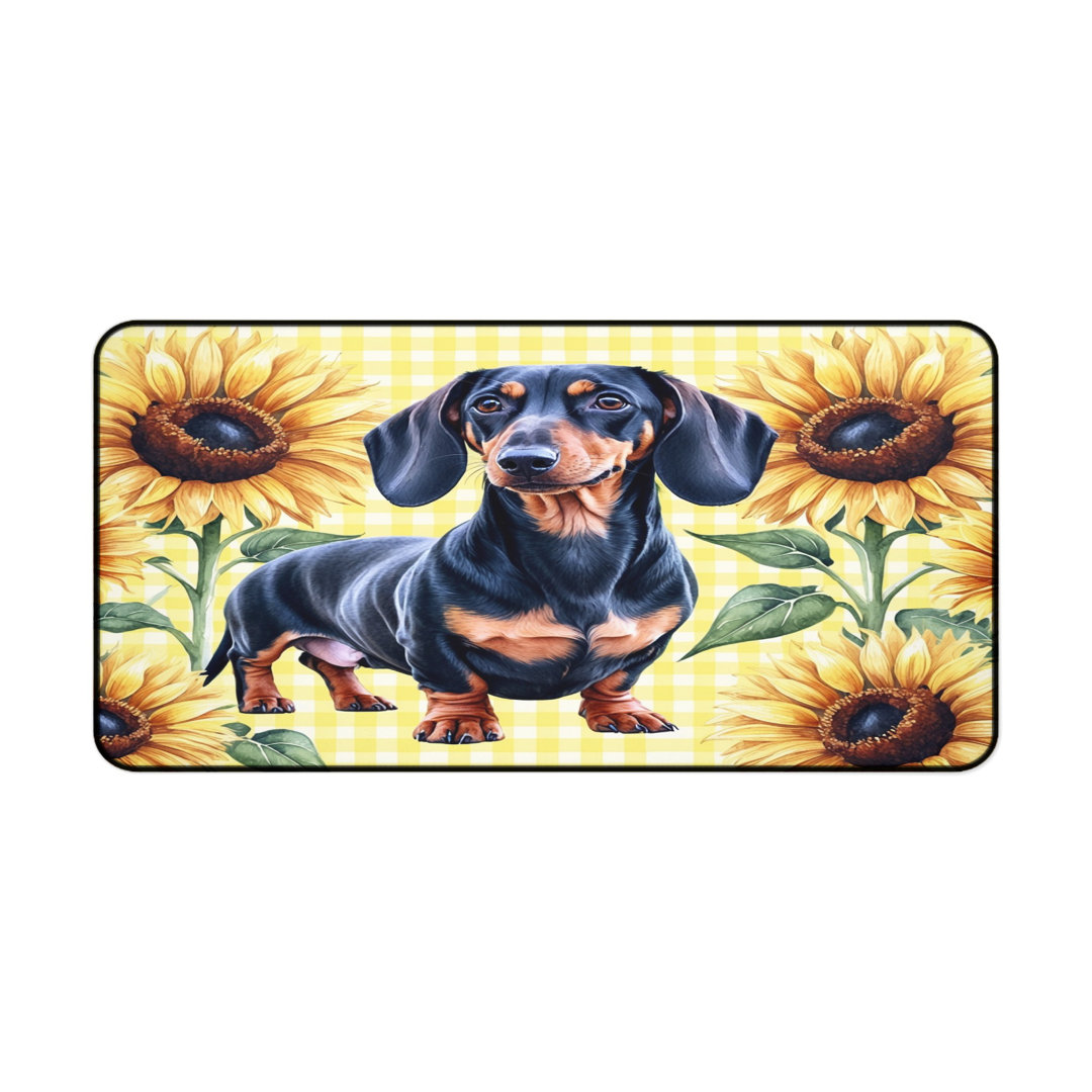 Dachshund Sunflower Desk Mat