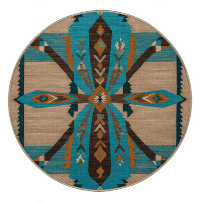 Washable Dragonfly Southwestern Area Rug