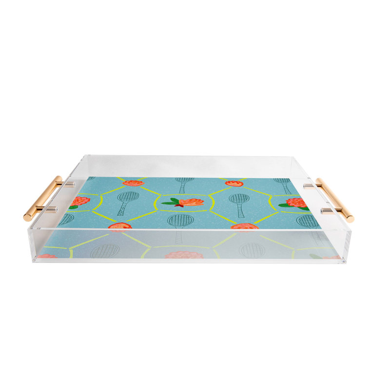 Plateau en acrylique avec raquettes de tennis H Miller
