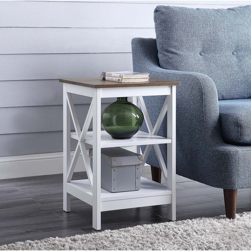 Table de bout avec rangement Darek, Driftwood