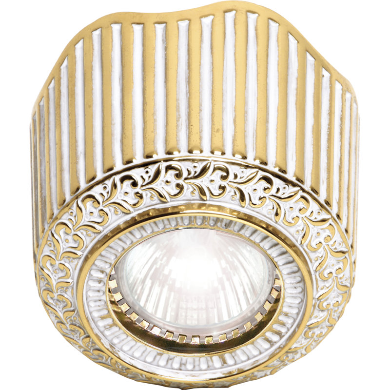 Fleckenstein LED Semi Flush Mount, White Patina Gold
