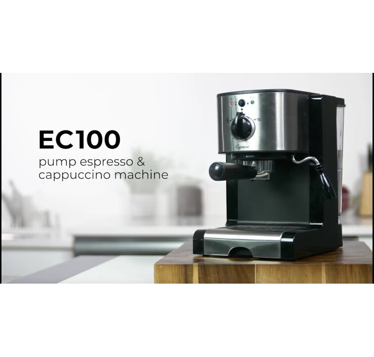 Capresso EC100 Espresso and Cappuccino Machine, Black/Silver