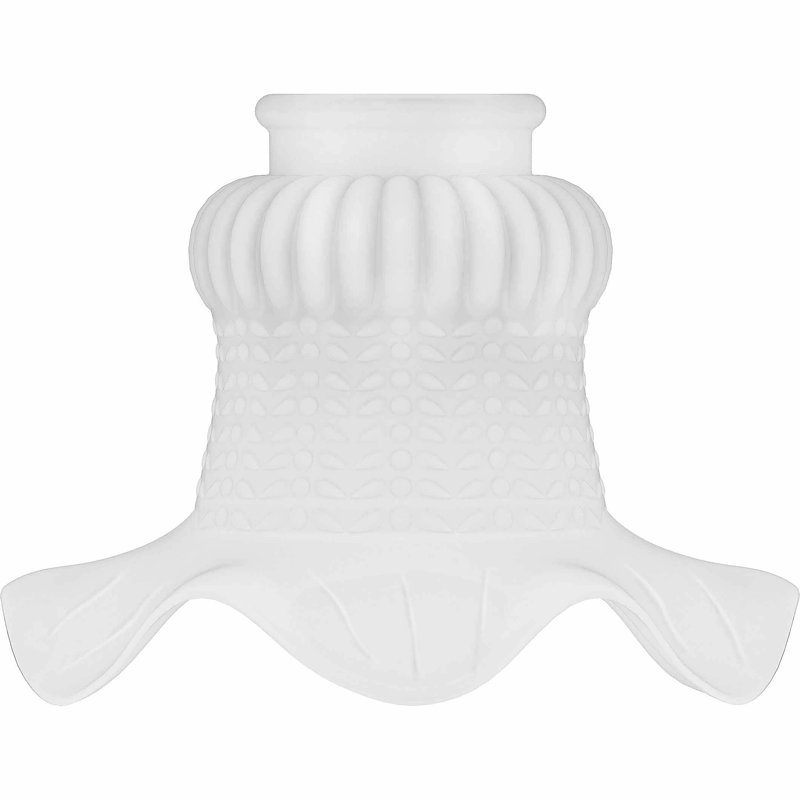Abat-jour suspendu en forme de cloche ondulée en verre givré H 4,25 "x l 5,5"