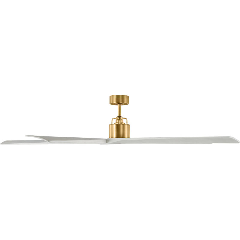 Aspen, Burnished Brass with Matte White Blades, 70" Wide