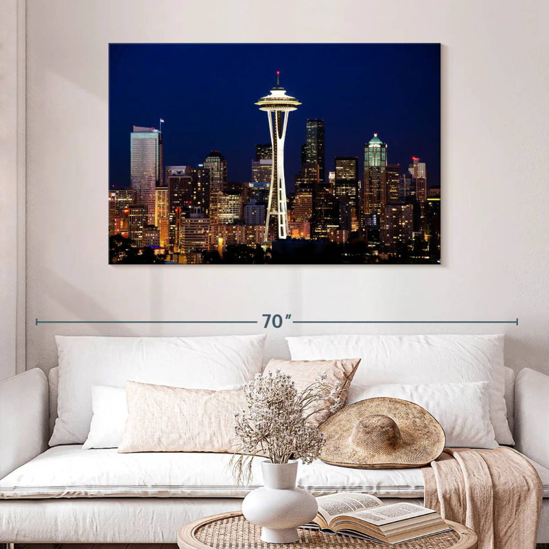 Ravi Seattle Night Cityscape, 32" H x 48" W