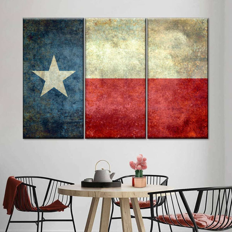 «Texas Texas Wall Art», reproduction d'art sur toile, H 36 po x l 57 po x P 1,25 po