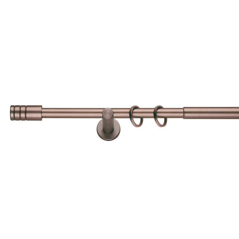 Chalet Curtain Pole, Nickel, 210 cm - 400 cm L x 3.2 cm W x 3.2 cm H