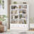 📚 Akxel 47.2" W Farmhouse Bookshelf with 3 Drawers, Wood Grain Storage Bookcase & Display Organizer, Freestanding Book Rack-1625577716