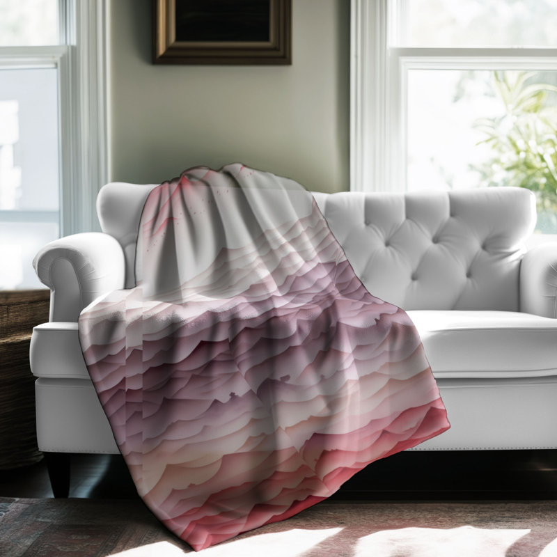 Pink Shades - 1 pièce Sherpa Premium, Grand lit
