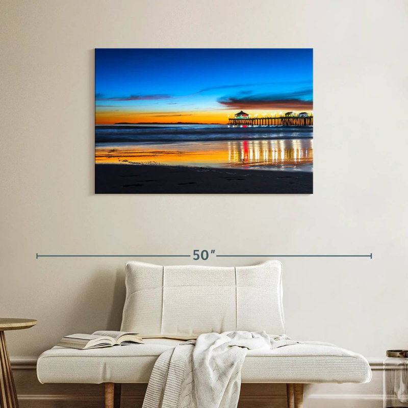 Lynelle, coucher de soleil sur Huntington Beach, H 26 po x l 39 po