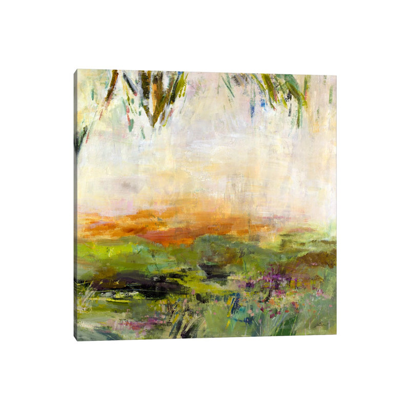 Meadow Sunset by Julian Spencer - Wrapped Canvas Painting, 45.72 cm H x 45.72 cm W x 1.91 cm D