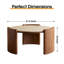 Table basse ronde moderne en pierre frittée de 31,5 pouces, table centrale au look travertin lustré avec pieds en dalle de noyer épais, table basse circulaire pour le salon