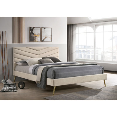 Cal.King Bed, Beige