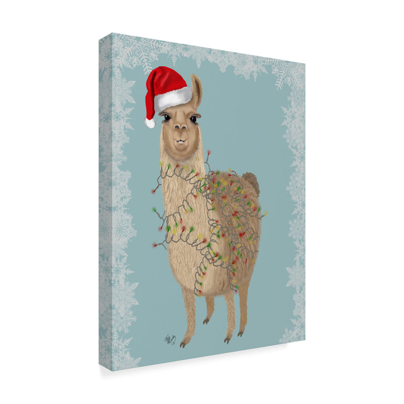 «Llama, Christmas Lights 2», impression sur toile tendue, H 47 po x l 35 po x P 2 po
