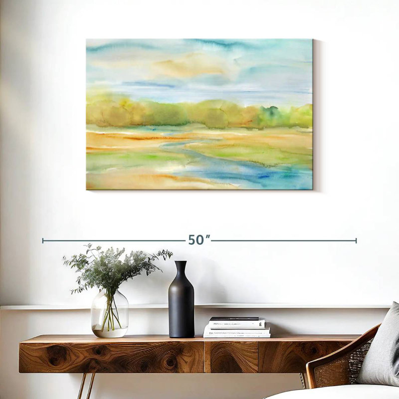 Aquarelle Avery, paysage I, H 24 po x l 36 po