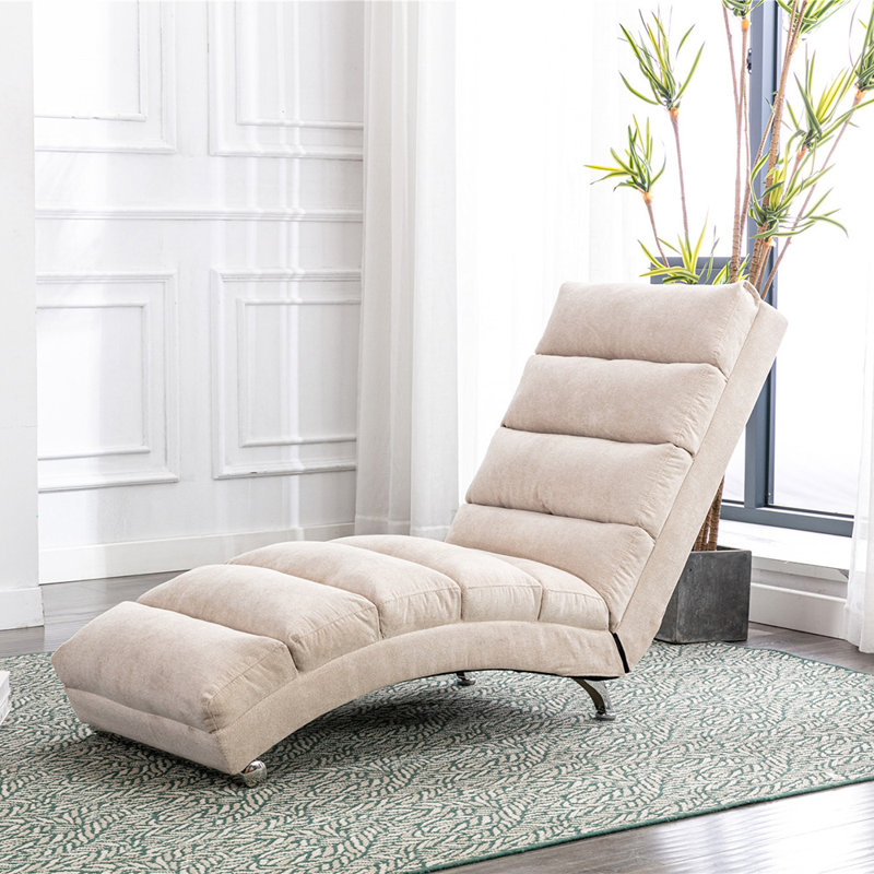 Alrahman Upholstered Recliner, Beige Velvet