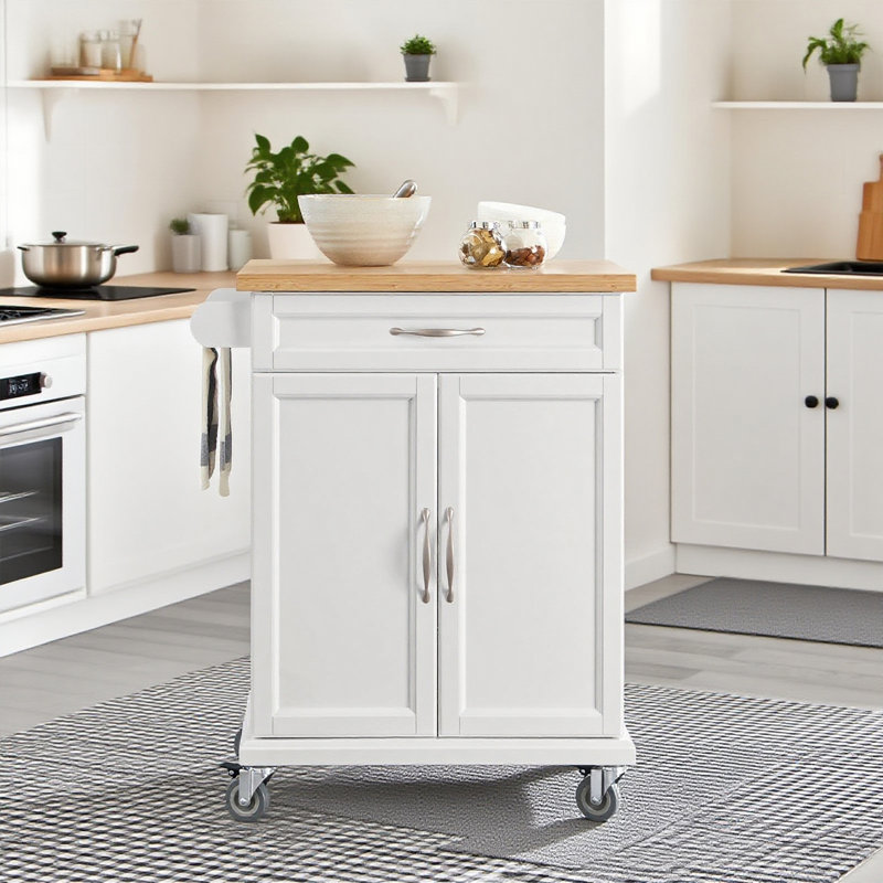 Penn Solid Wood Top Kitchen Cart