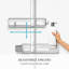 Serviteur de douche réglable en acier inoxydable et aluminium anodisé