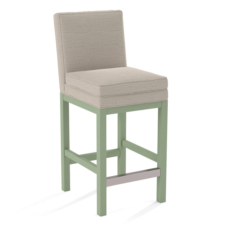 Upholstered Stool, Gray Sugar Performance; 0863-84, Celery Finish