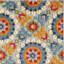 Tapis d'intérieur et d'extérieur marocain résistant aux taches 3 pi x 5 pi orange et ivoire