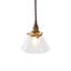 Clear Pleated Cone Glass Pendant with Retro Bell Shade