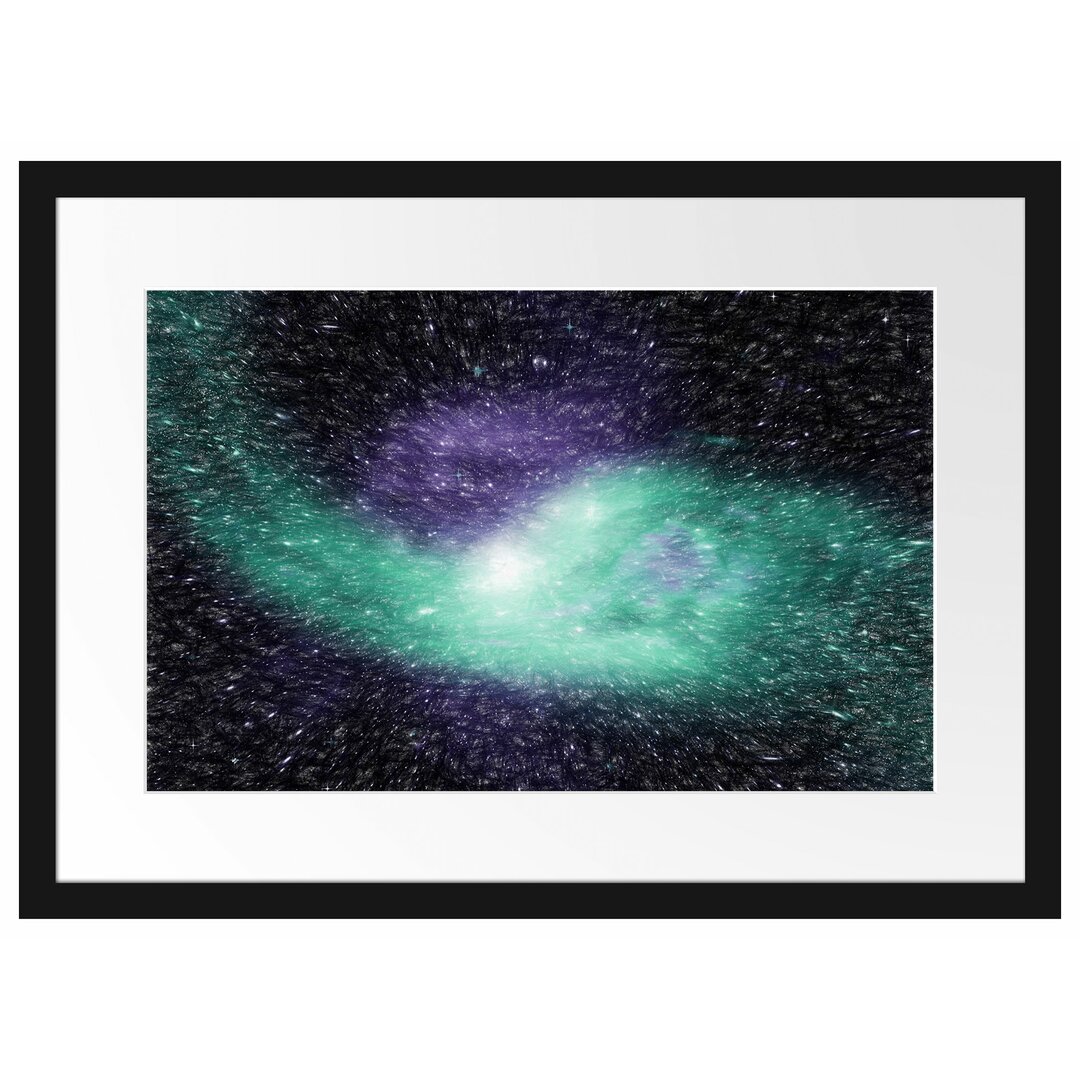 Gerahmtes Poster Ferne Galaxie im Sternenstaub