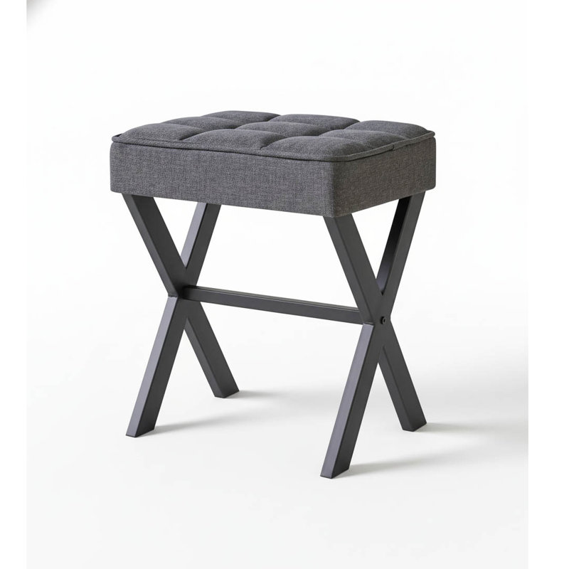 Metal Accent Stool, Gray