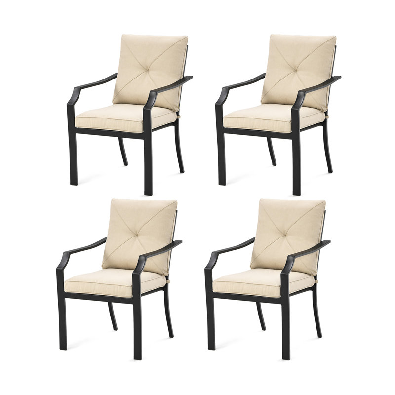 Chaise de patio empilable avec coussin