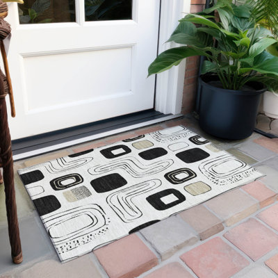 Tapis ivoire intérieur / extérieur lavable à la machine Claudian ACN1670