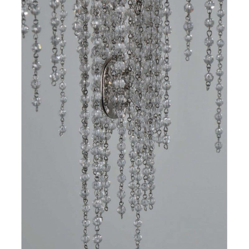 Lustre pâle en laiton Burlesque, Bronze brillant, Améthyste / transparent, 47" Wide x 45" Height