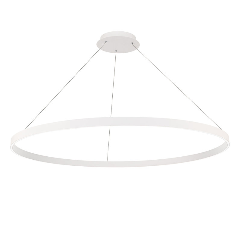 Luminaire suspendu tambour Sirius Unique à intensité variable DEL, H 1,88 po x l 47,88 po x P 47,88 po, Blanc